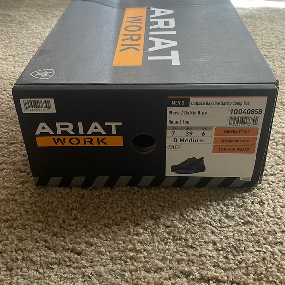 ARIAT WORK Other - ARIAT WORK COMPOSITE TOE SHOES SIZE 7 BLACK/BALTIC BLUE WORN 2X